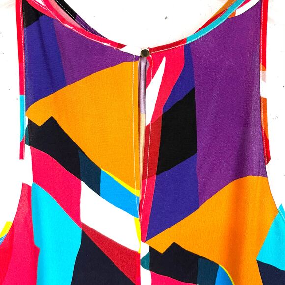 Karen Millen Womens Abstract Woven Shell Top Sleeveless Round Neck Multi 10 - Picture 11 of 12